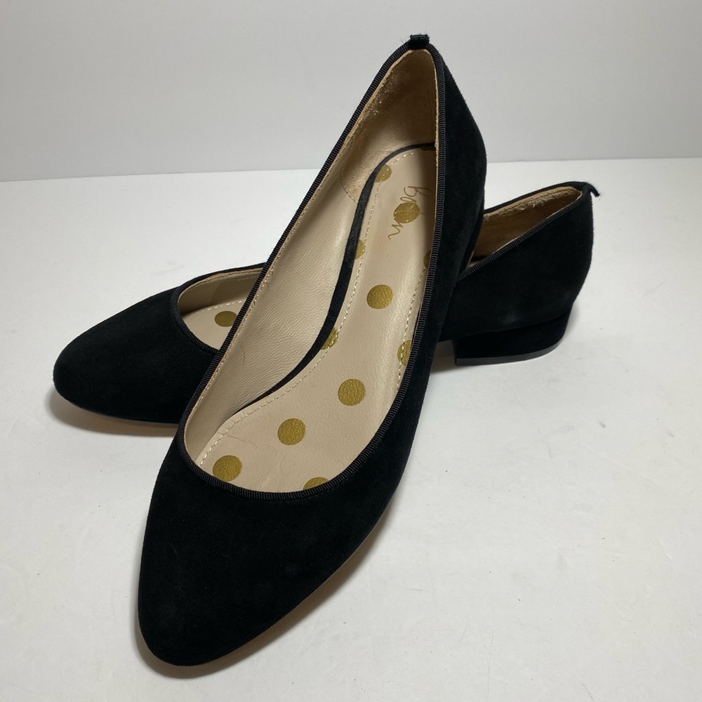 Boden Women’s Black Suede Shoes Slip On Ballerina Flats Size EU 38